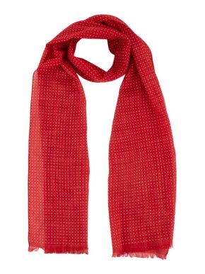 Anderson & Sheppard Red & White Spotted Cotton Scarf