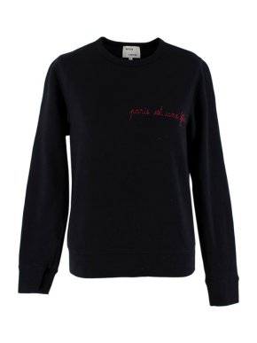Maison Labiche Black Cotton Embroidered Jumper