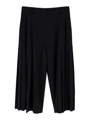 Dolce & Gabbana Black Wool Pleated High-Waisted Culottes