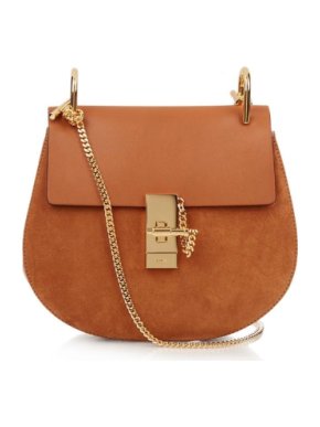 Chloe Chloé Brown Drew Leather And Suede Cross-Body Bag