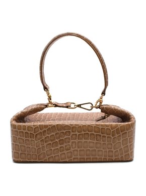 Rejina Pyo Nude Croc Embossed Patent Leather Olivia Bag