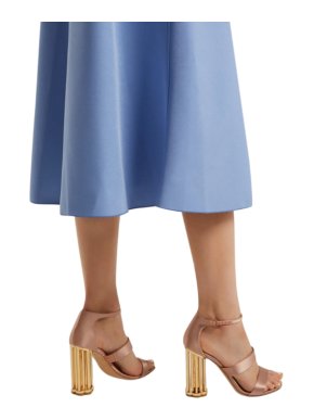 Salvatore Ferragamo Pink Satin Daiano Column-heel Sandals