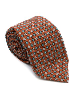 Marzullo Orange & Green Floral Wool Tie