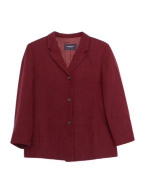 Burberry Burgundy Wool Blend Blazer