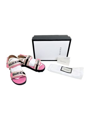 Gucci Logo Strap Pink Sandals