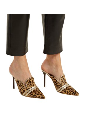 Malone Souliers Leopard Pony Style Calf Hair Hayley Mules