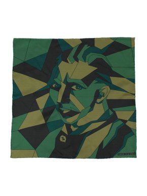 Turnbull & Asser Green Geometric Pattern Silk Pocket Square
