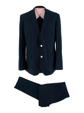 Brooks Brothers Navy Textured 2-Piece Single Breasted Suit