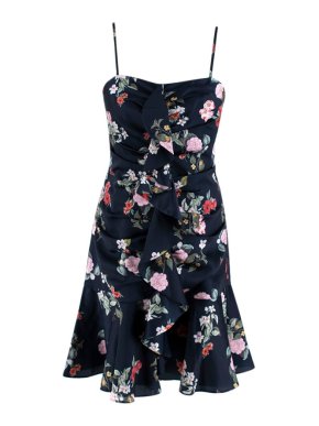 Keepsake The Label Navy Floral For Me Ruffle Mini Dress