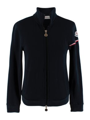 Moncler Navy Cotton Jersey Zipped Jacket