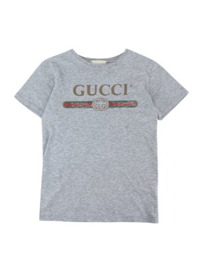 Gucci Grey Cotton Vintage Logo T-shirt