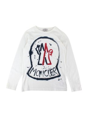 Moncler White Cotton Jersey Logo Painting Sweater