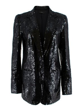 Joseph Black Sequin Wool Blend Tailored Jacket