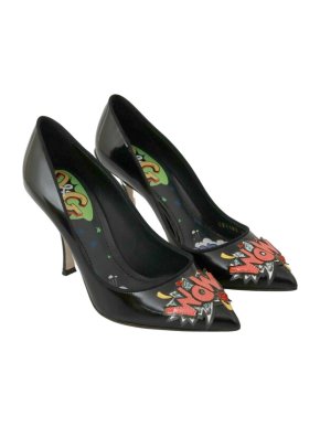 Dolce & Gabbana WOW Patch Patent Pumps