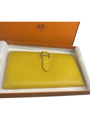 Hermes Yellow Epsom Leather Bearn Wallet
