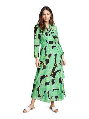 DVF Windsor Palm Giant Vetiver Wrap Dress