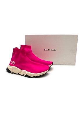 Balenciaga Pink Knit Speed Trainers