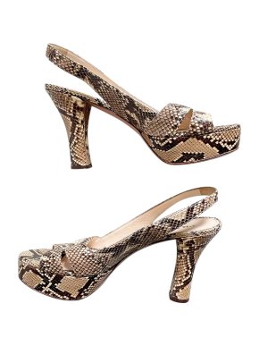 Prada Snakeskin Slingback Sandals