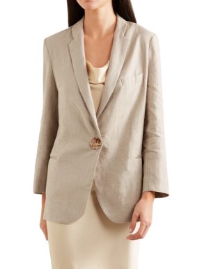 Albus Lumen Natural Beige Linen Forma Relaxed Blazer