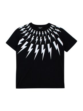 Neil Barrett Kids Black & White Cotton Lightning Bolt T-Shirt
