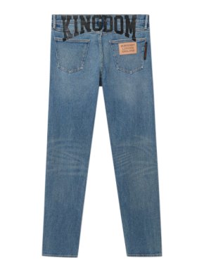 Burberry Slim Fit Kingdom Print Washed Jeans