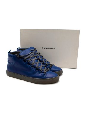 Balenciaga Blue Leather Arena Nappa High-Top Trainers