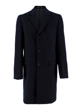 Smalto Navy Cashmere Tailored Coat