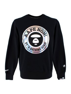 Bape Aape by A Bathing Ape Black Cotton Blend Graphic Jumper
