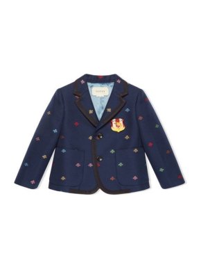 Gucci Kids Navy Bees Cotton Natte Jacket