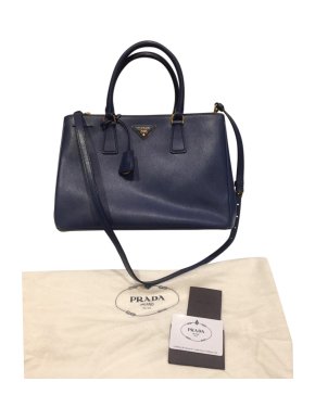 Prada Blue Saffiano Leather Tote Bag