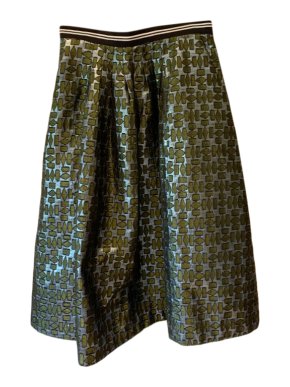 Markus Lupfer Blue & Green Jacquard Skirt