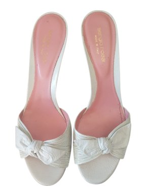 Sergio Rossi White Leather Mules