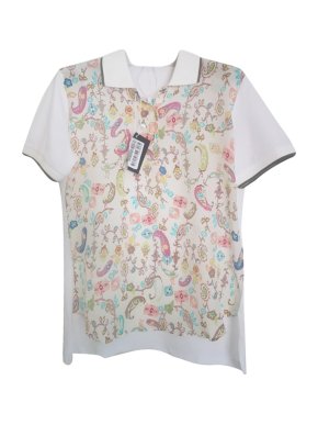 Max Mara Printed Silk & Cotton Polo Top