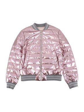 Moncler Kid's 14Y Pink Metallic Down Jacket