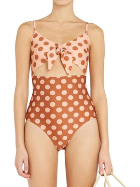 Zimmermann Polka Dot Cut Out Primrose Swimsuit