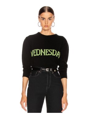 Alberta Ferretti Black & Green Wednesday Jumper