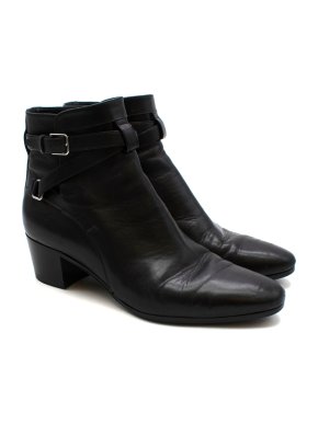 Saint Laurent Black Leather Ankle Boots