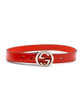 Gucci Kids Small 2-4 Years Orange Patent Leather Belt