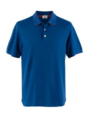 Hermes Sellier Blue Cotton Blend Double Jeu Polo Shirt