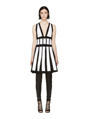 Givenchy Black & White Studded Crochet Dress