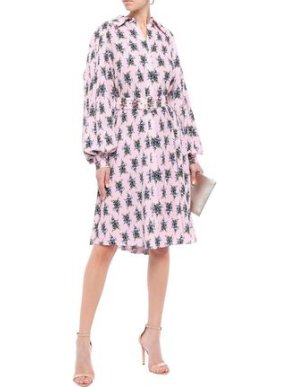 Emilia Wickstead Clarisse Belted Floral Crepe Dress