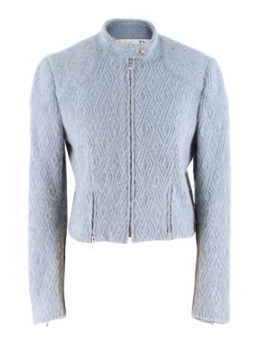 Christian Dior Blue Wool-blend Textured Jacket
