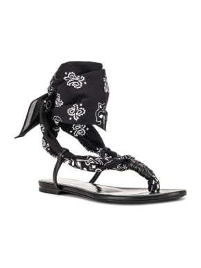 Saint Laurent Black Tess Bandana Sandals