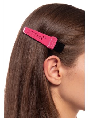 Off White Pink Logo Hair Clip