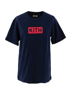 Kith Navy Cotton Fleece Logo T-shirt