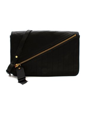Christian Louboutin Black Leather Trophe Twist Pocket Shoulder Bag