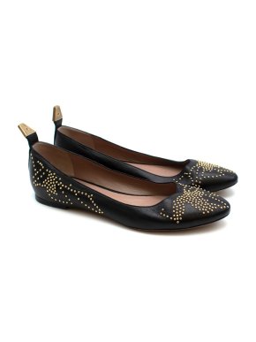 Chloe Black leather studded ballet flats