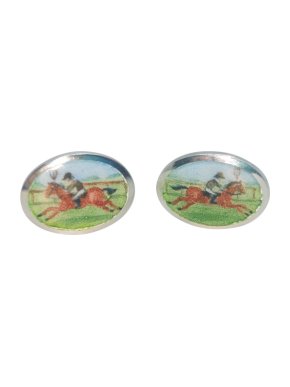Sorini horse racing enamel cufflinks