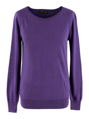 Loro Piana Linen & Silk Fine Knit Purple Jumper