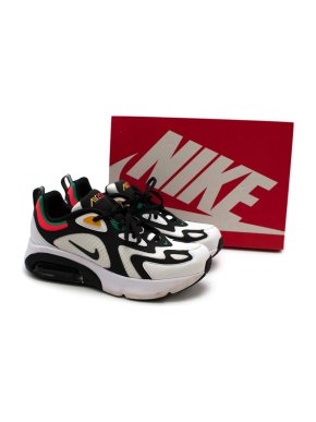 Nike White/Black/Red Air Max 200 Gs Trainers